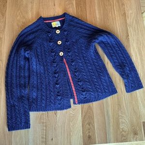 Mini Boden Navy Cable Knit Cardigan 11-12y